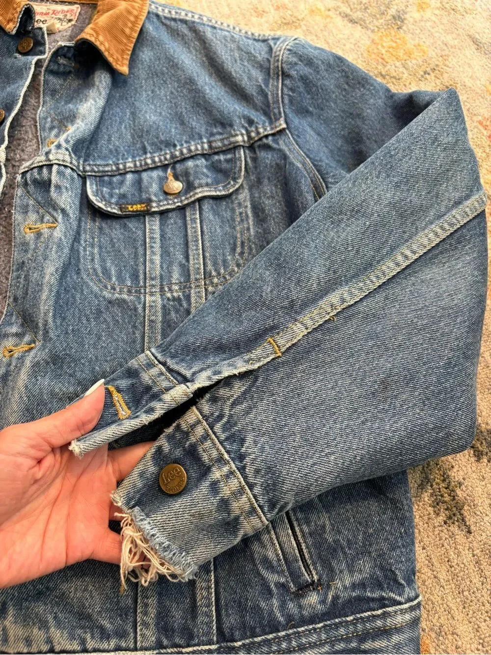 Vintage Lee Storm Rider Denim Jacket XL 46 R Blanket Lined CHORE COAT